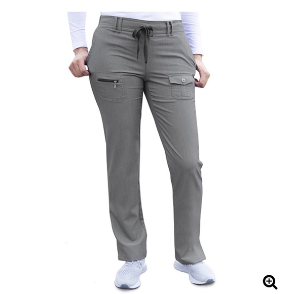 Adar Women's Slim Fit Utility Scrub Pant Gray Size 2X Drawstring, Pockets - Picture 1 of 11